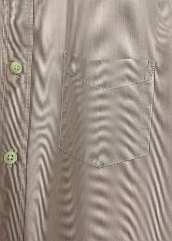 Düğmeli Pembe Çizgili H&M Gömlek - Görsel 2