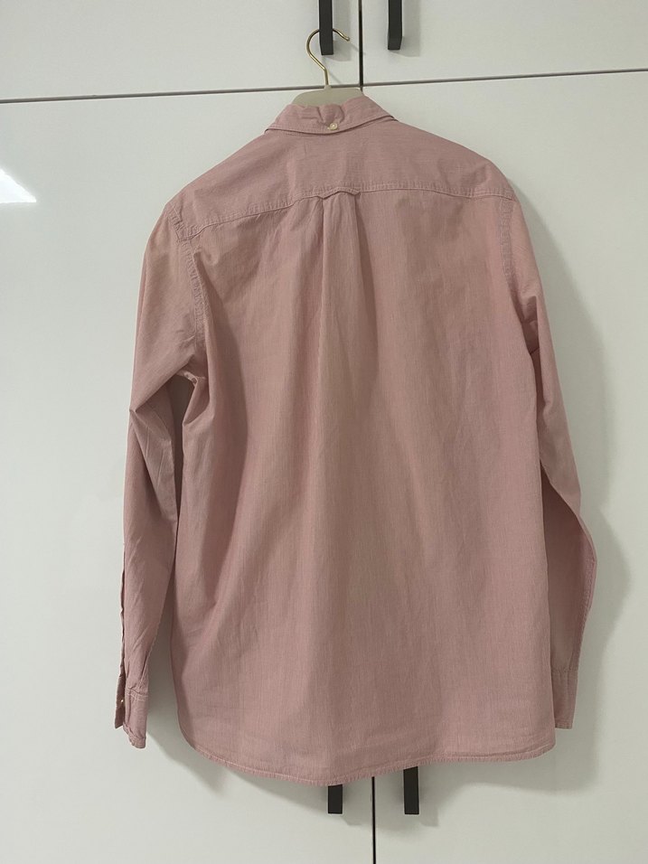 Düğmeli Pembe Çizgili H&M Gömlek - Görsel 3