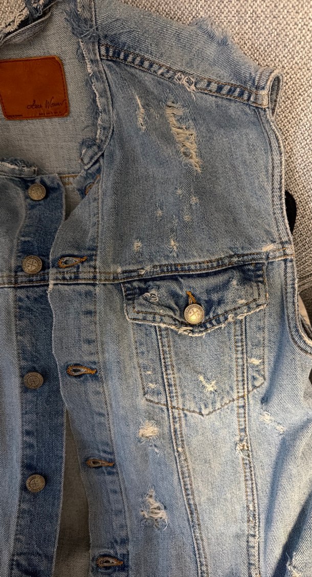Açık Mavi Yıkamalı Denim Yelek — görsel 2/4
