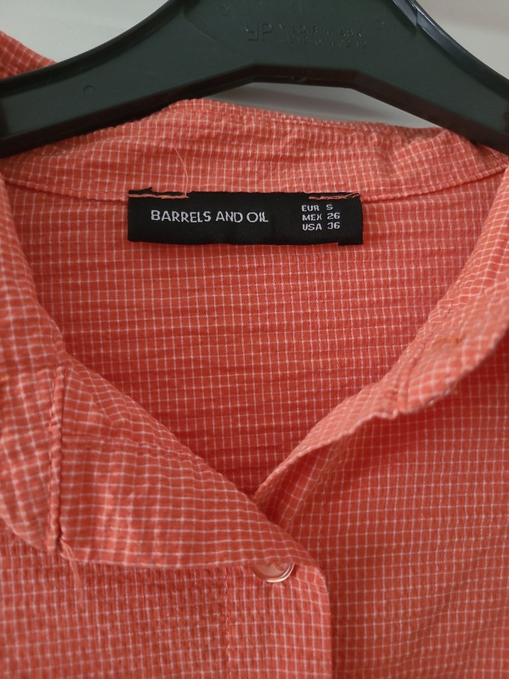 Pembe Uzun Kollu Keten Gömlek - Görsel 2