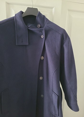 Düğmeli Lacivert  Midi Kaban - Görsel 2