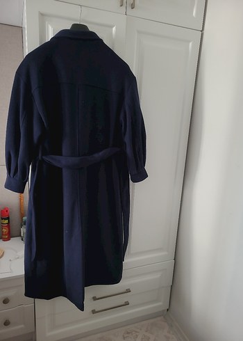 Düğmeli Lacivert  Midi Kaban - Görsel 5