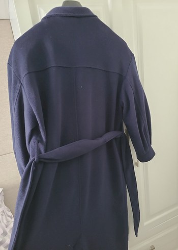 Düğmeli Lacivert  Midi Kaban - Görsel 6