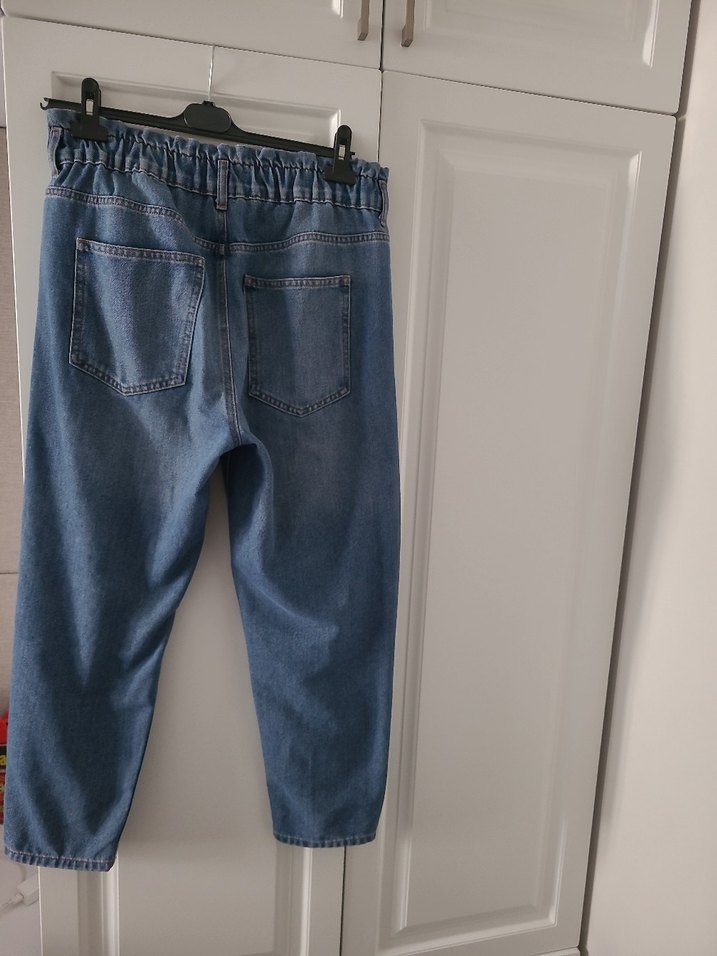 Gri Mavi Rahat Kesim Midi Denim Kadın Kot - Görsel 4