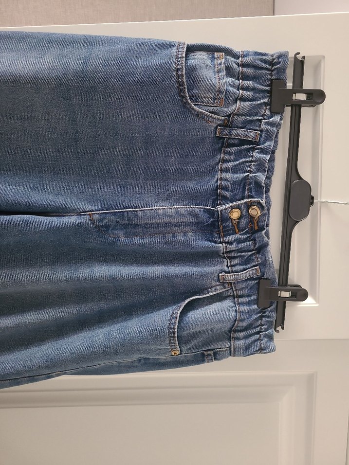 Gri Mavi Rahat Kesim Midi Denim Kadın Kot - Görsel 2