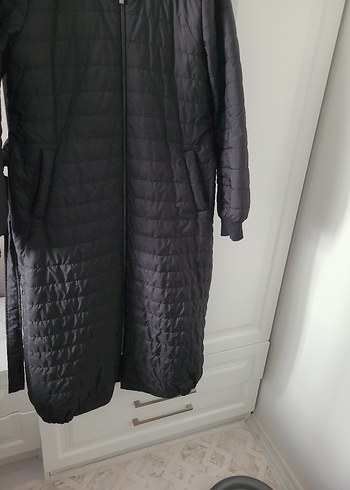 Siyah Uzun Fermuarlı Kadın mont - Görsel 2