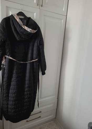 Siyah Uzun Fermuarlı Kadın mont - Görsel 5