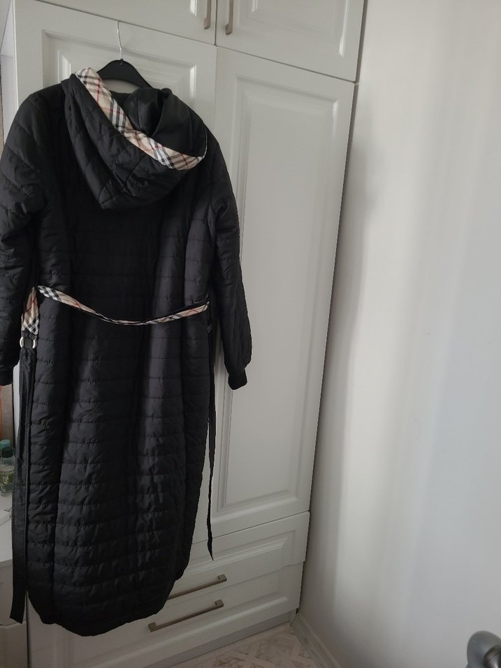 Siyah Uzun Fermuarlı Kadın mont - Görsel 5