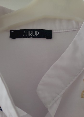 Nakışlı Beyaz Uzun Kollu Kadın Gömlek - Görsel 4