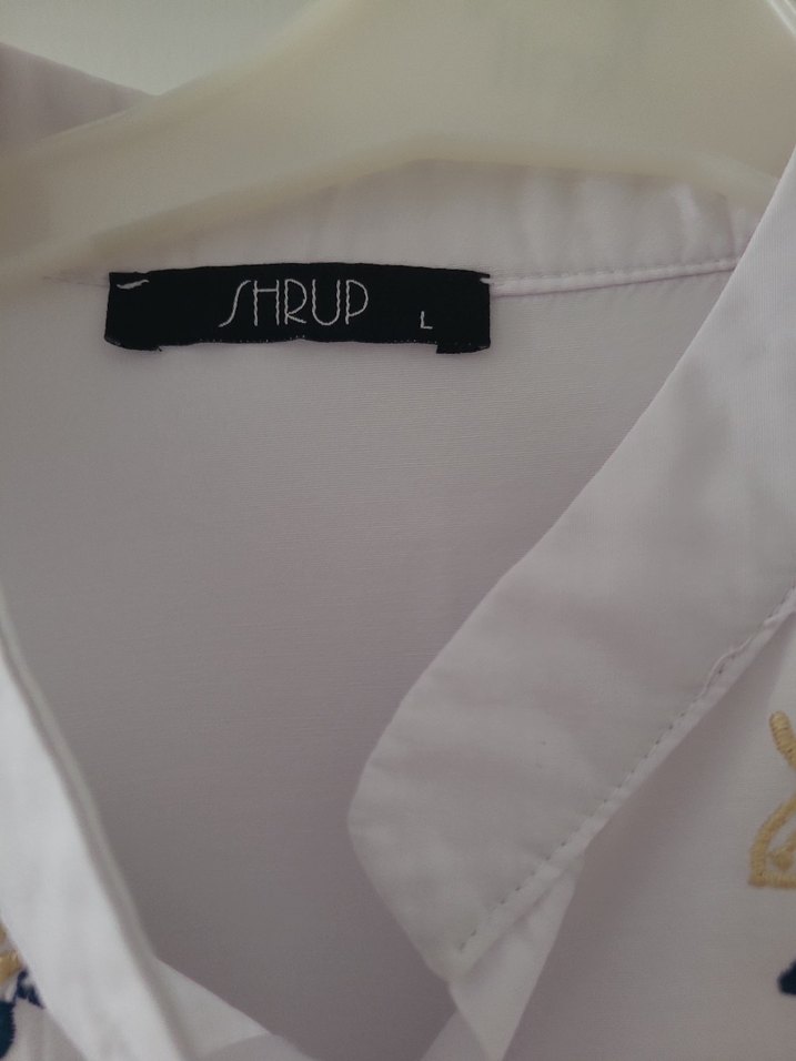 Nakışlı Beyaz Uzun Kollu Kadın Gömlek - Görsel 4