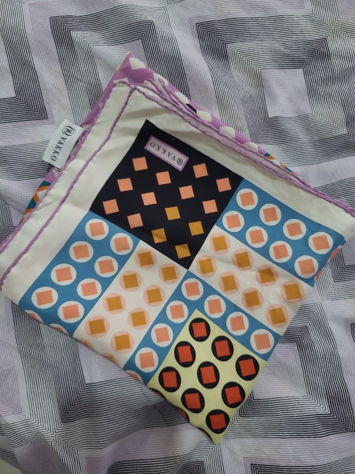 Düğmeli Çok Renkli Bohem Kadın Fuları - Görsel 4