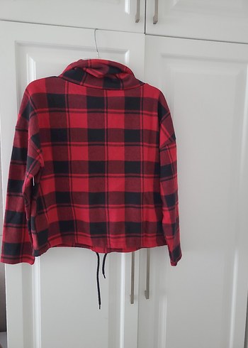Kırmızı Ekoseli Kadın Uzun Kollu Gömlek - Görsel 4