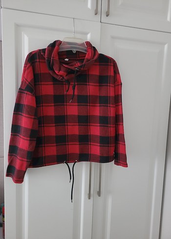 Kırmızı Ekoseli Kadın Uzun Kollu Gömlek - Görsel 3