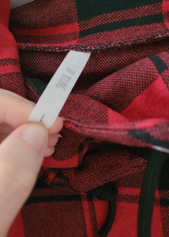 Kırmızı Ekoseli Kadın Uzun Kollu Gömlek - Görsel 2