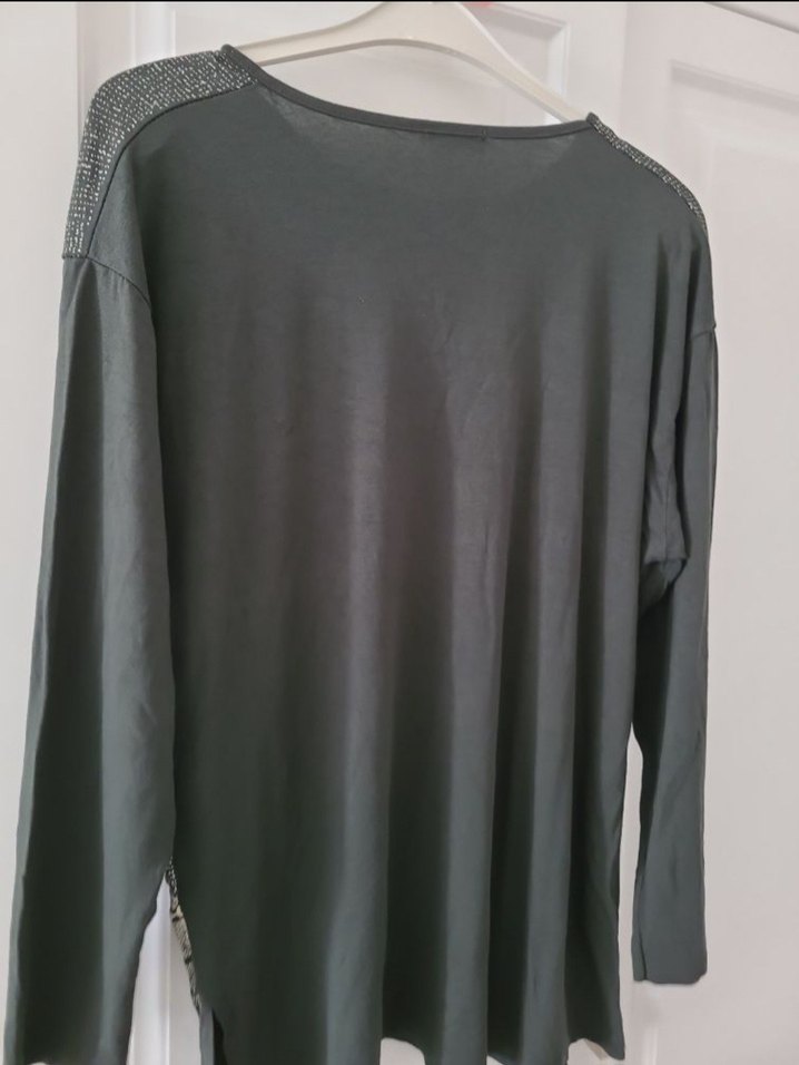 Gri Triko Kadın Uzun Kollu Bluz - Görsel 3