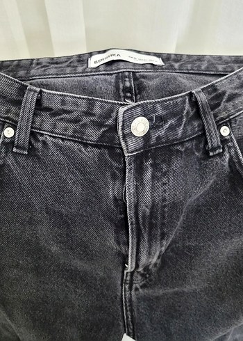 Bershka Gri Midi Boy Erkek Denim Jean