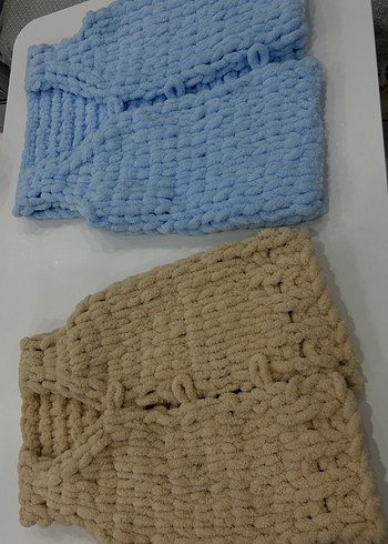 Alize puffy battaniye yelek atkı bere - Görsel 2