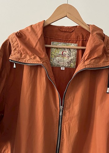 Vintage Kadın Bol Kesim Fermuarlı Turuncu Ceket - Görsel 4