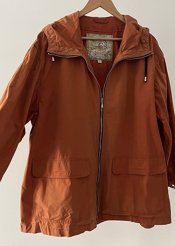 Vintage Kadın Bol Kesim Fermuarlı Turuncu Ceket - Görsel 3