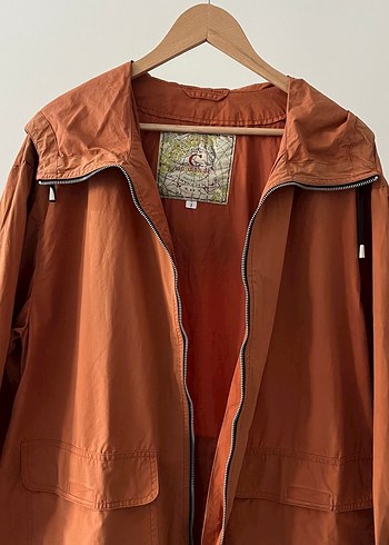 Vintage Kadın Bol Kesim Fermuarlı Turuncu Ceket - Görsel 11