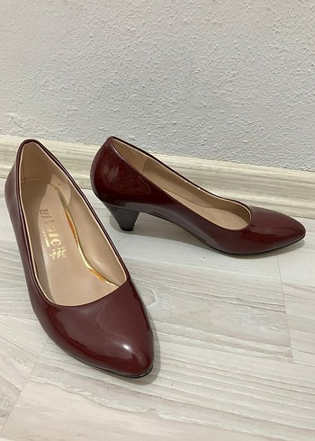Bordo Rugan Stiletto Ofis Ayakkabısı