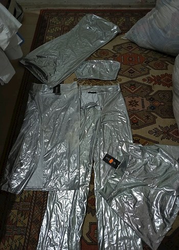 Gri gümüş varaklı Kadın giyim
