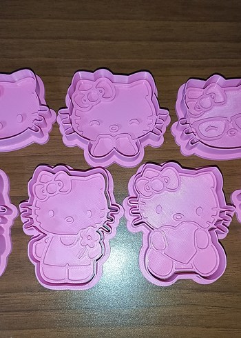 Beden pembe Renk Pembe sevimli kedicik Kurabiye Kesici Seti