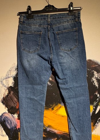 Kadın Lacivert Yırtık Detaylı Skinny Jean - Görsel 7