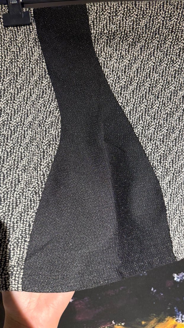 Gri Zebra Desenli Örgü Mini Etek - Görsel 2