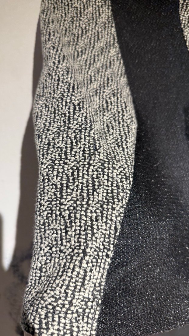 Gri Zebra Desenli Örgü Mini Etek - Görsel 3