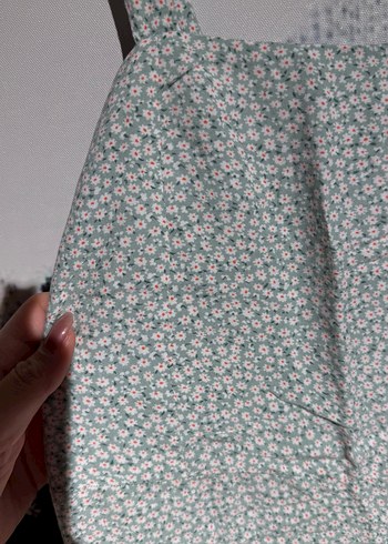 Yeşil Çiçekli Kadın Tulum, Salaş Kesim, Askılı - Görsel 3