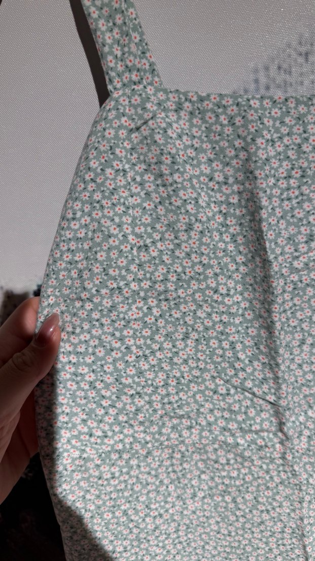 Yeşil Çiçekli Kadın Tulum, Salaş Kesim, Askılı - Görsel 3