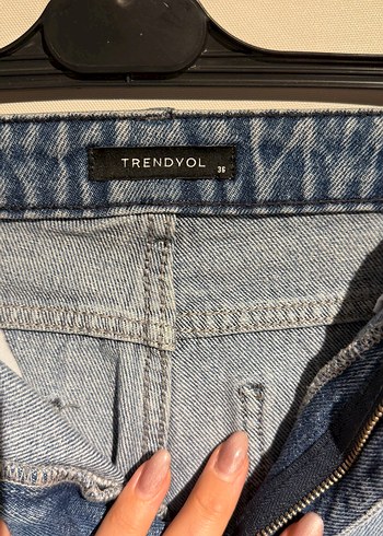 Batik Desenli Mavi Kadın Pantolon - Görsel 4