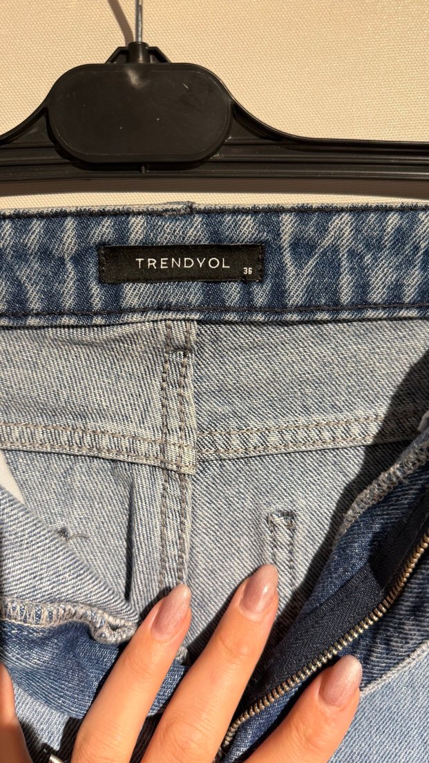 Batik Desenli Mavi Kadın Pantolon - Görsel 4