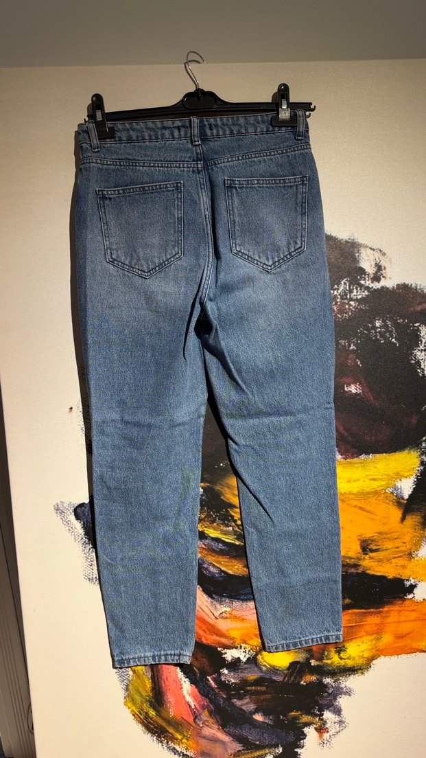 Batik Desenli Mavi Kadın Pantolon - Görsel 5