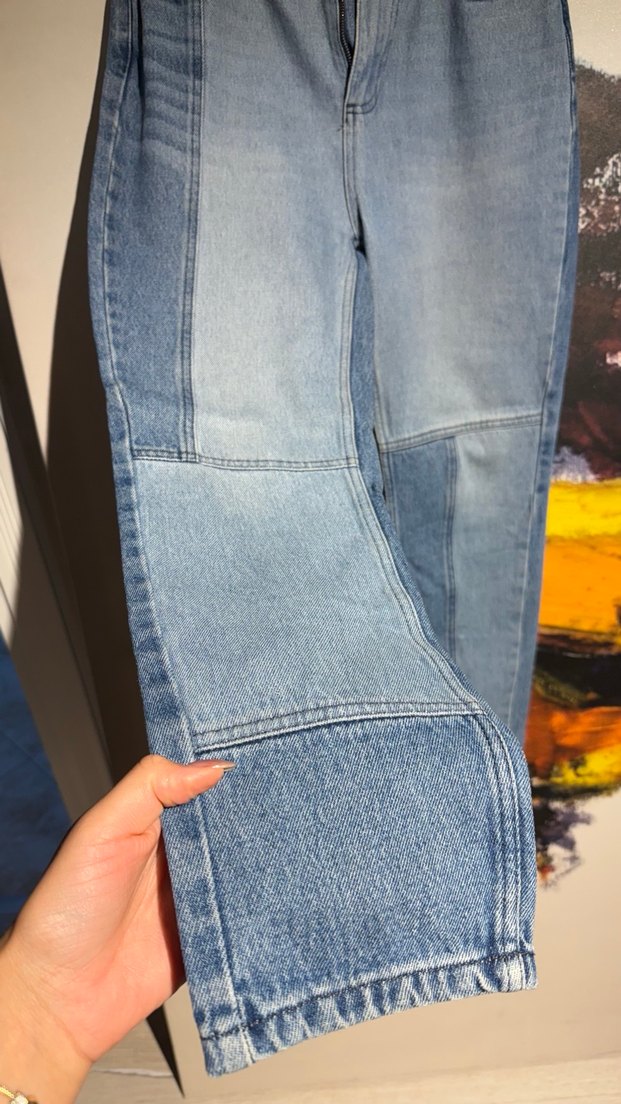 Batik Desenli Mavi Kadın Pantolon - Görsel 2