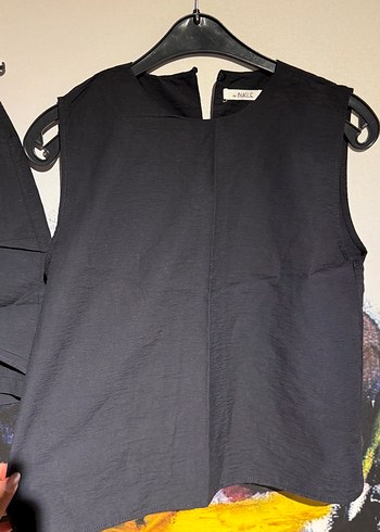 Kadın Siyah Keten Drapeli Mini Etek - Görsel 3