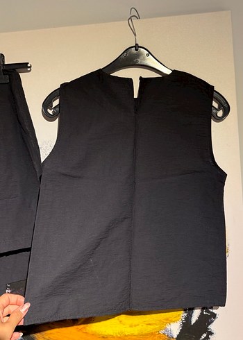 Kadın Siyah Keten Drapeli Mini Etek - Görsel 6