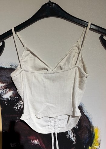 Beyaz Bej Pamuklu Kemerli Bol Kesim Kısa Pantolon - Görsel 8