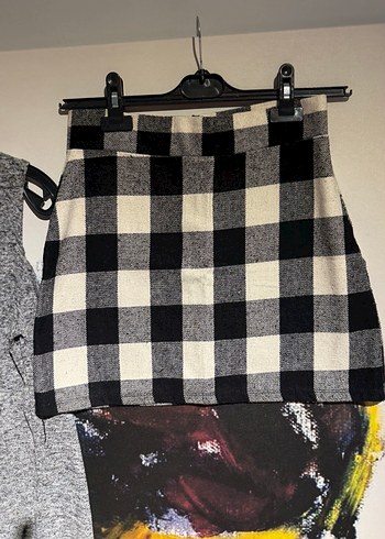 Gri Örgü Kadın Mini Etek Triko Kazak - Görsel 5