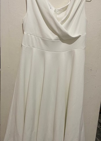 Beyaz Midi Straplez A Kesim Gelinlik - Görsel 3