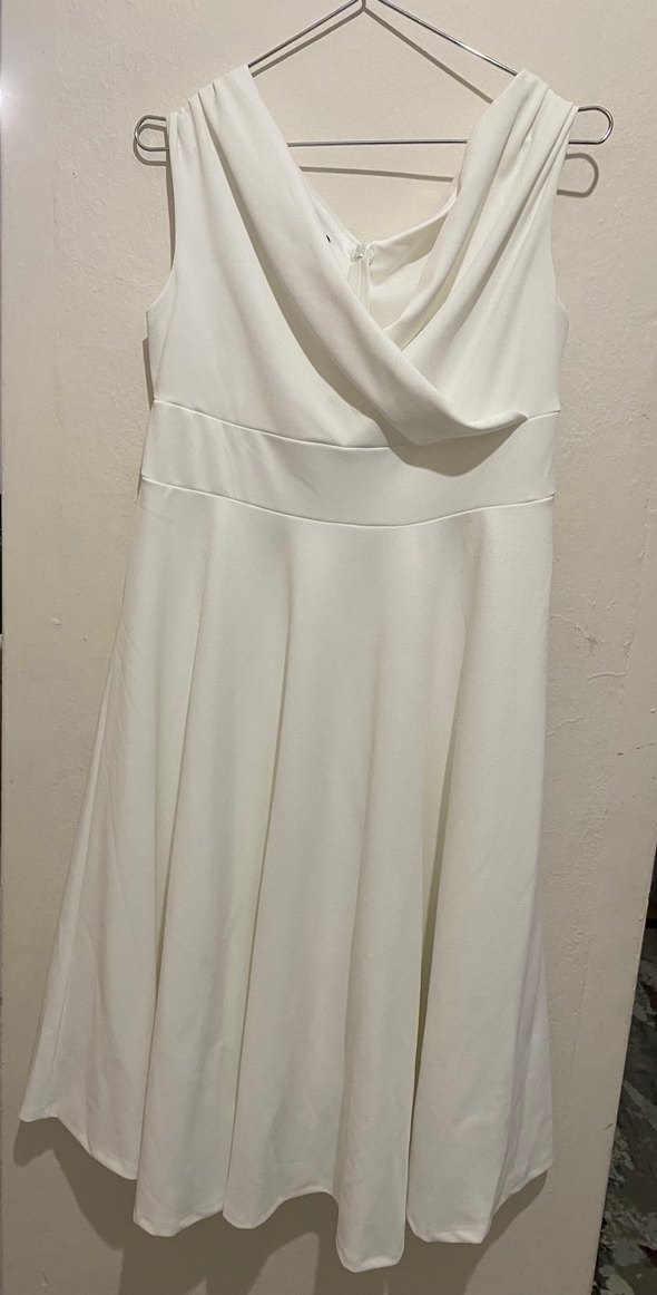 Beyaz Midi Straplez A Kesim Gelinlik - Görsel 3