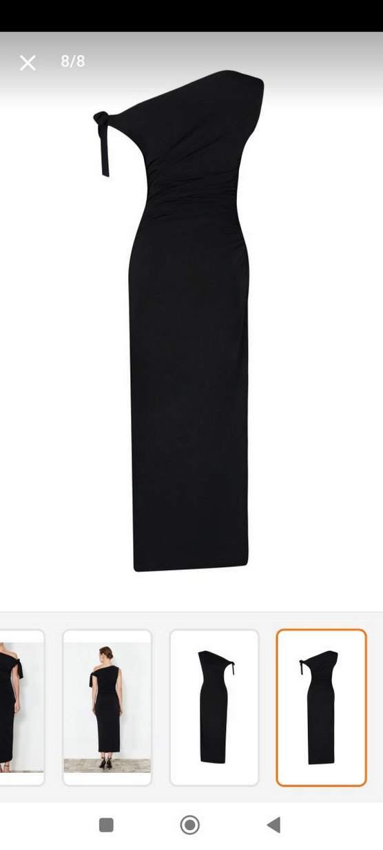 Siyah Askılı Uzun Straplez Elbise - Görsel 2