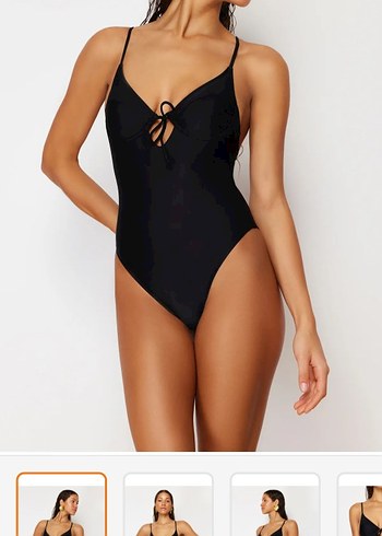 Kadın Siyah İnce Askılı Mayo - Görsel 3