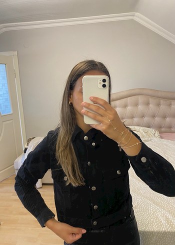 Diğer Kadın Siyah Crop Denim Ceket