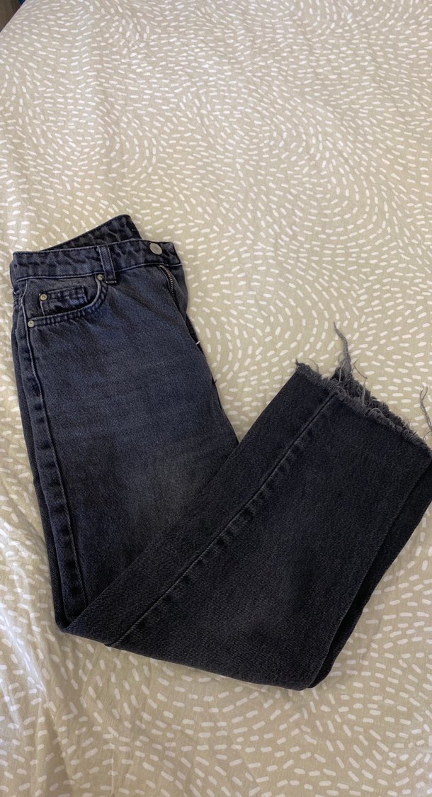 Gri Bol Kesim Midi Crop Jean - Görsel 4