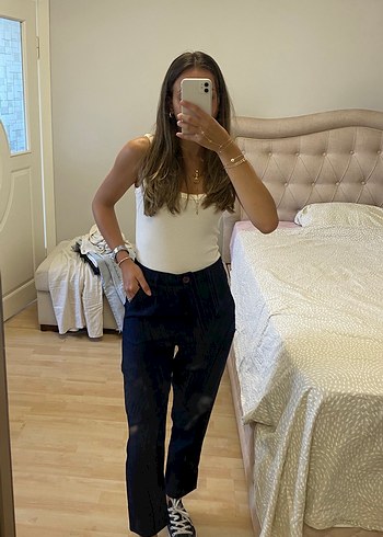 Lacivert Pamuklu Havuç Pantolon - Görsel 3