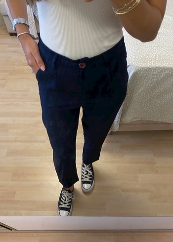 Lacivert Pamuklu Havuç Pantolon - Görsel 2