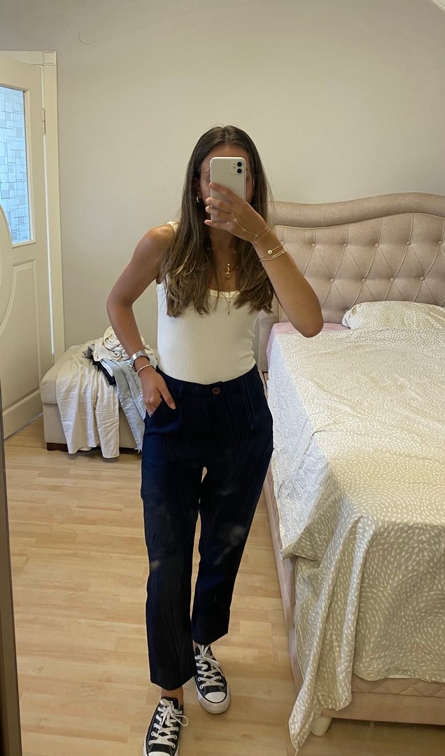 Lacivert Pamuklu Havuç Pantolon - Görsel 3