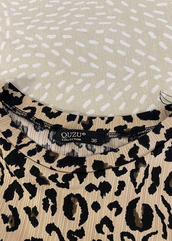 Leopar Desenli Fitilli Bluz - Görsel 3